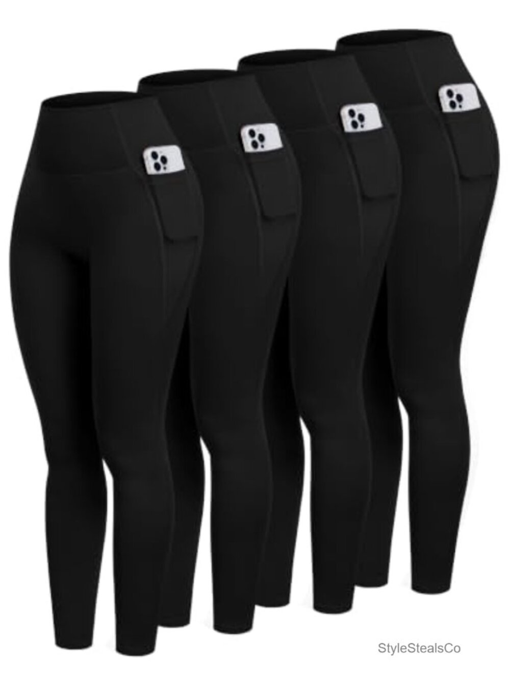 High Waisted Tummy Control Leggings with Pockets Yoga Workout Pants